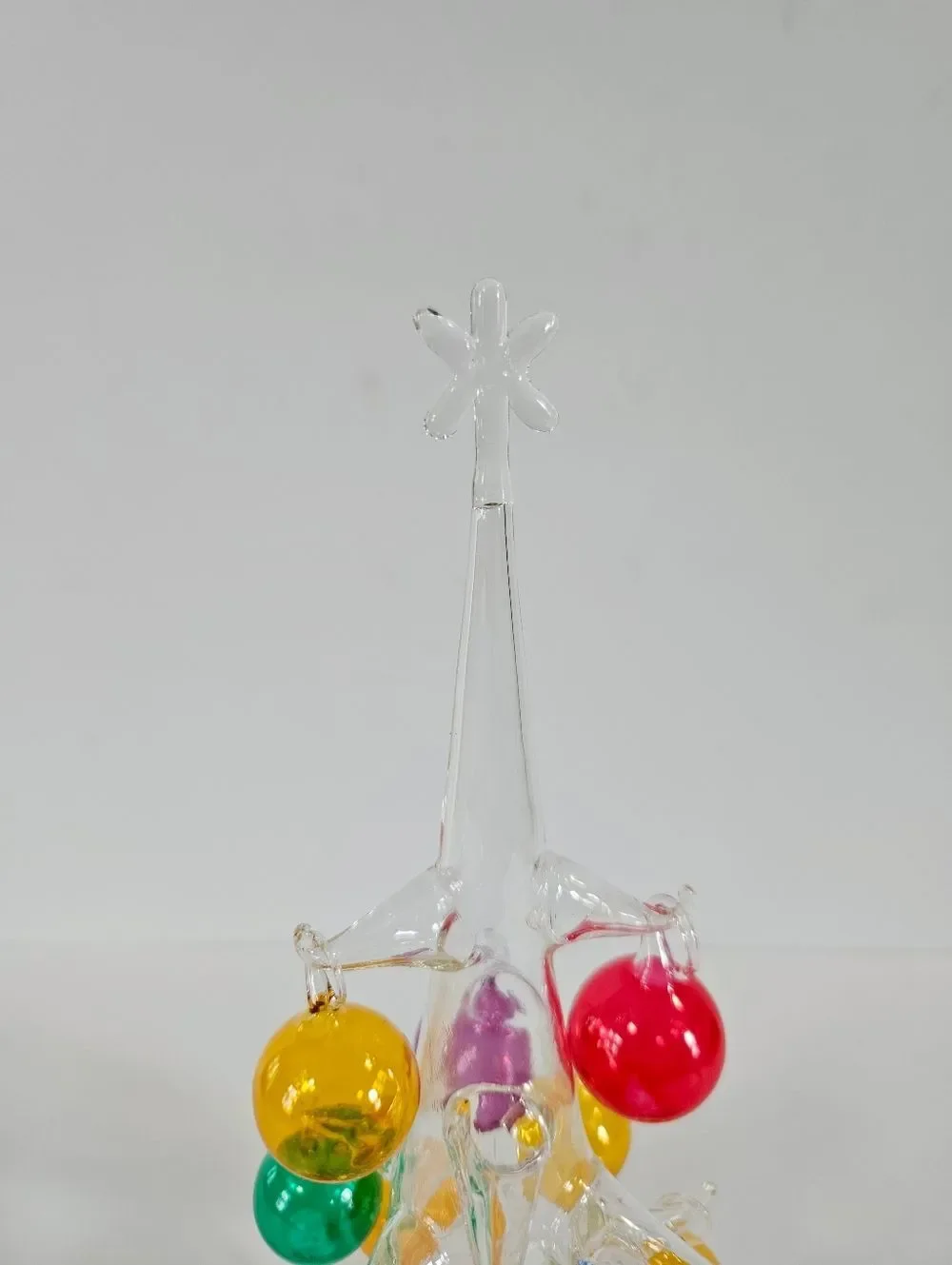 Vintage Handblown Romanian Crystal Christmas Tree Multicolored Glass Ornaments